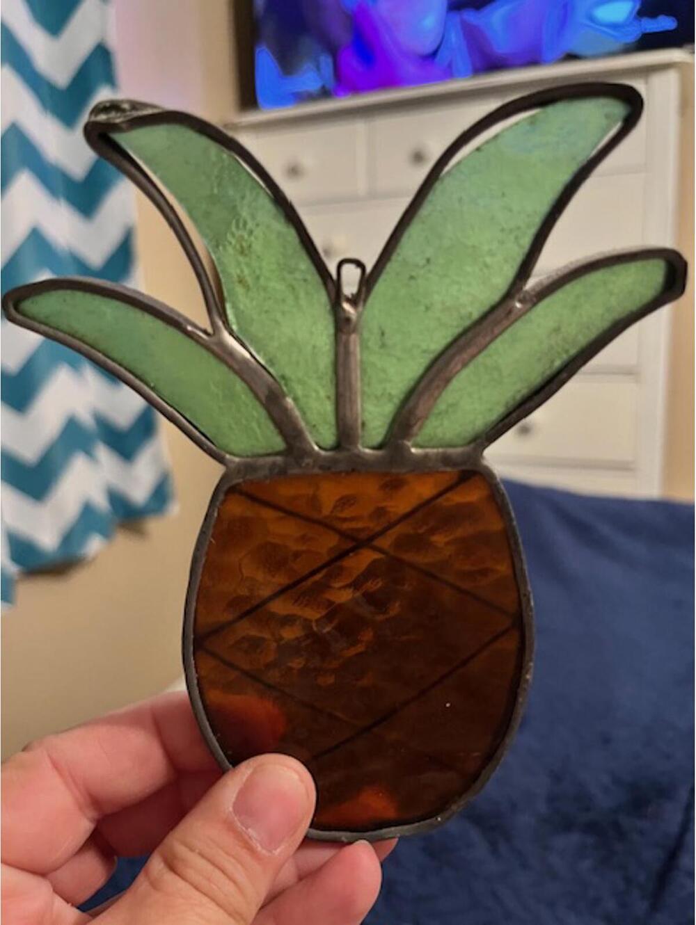 Handmade Stained Glass Pineapple Suncatcher Decoration